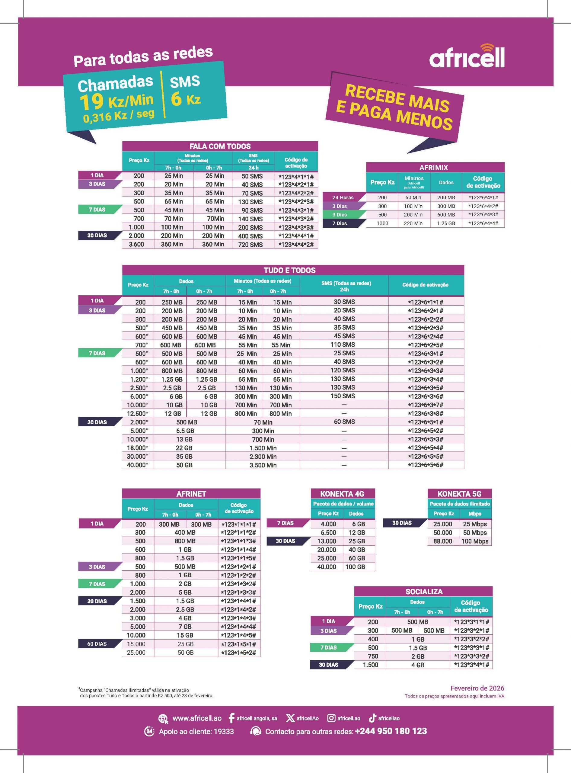 Africell Angola Tarifarios